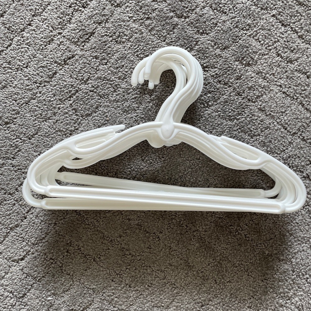 Nuby | Set of White Children's Plastic Hangers, 8 pc